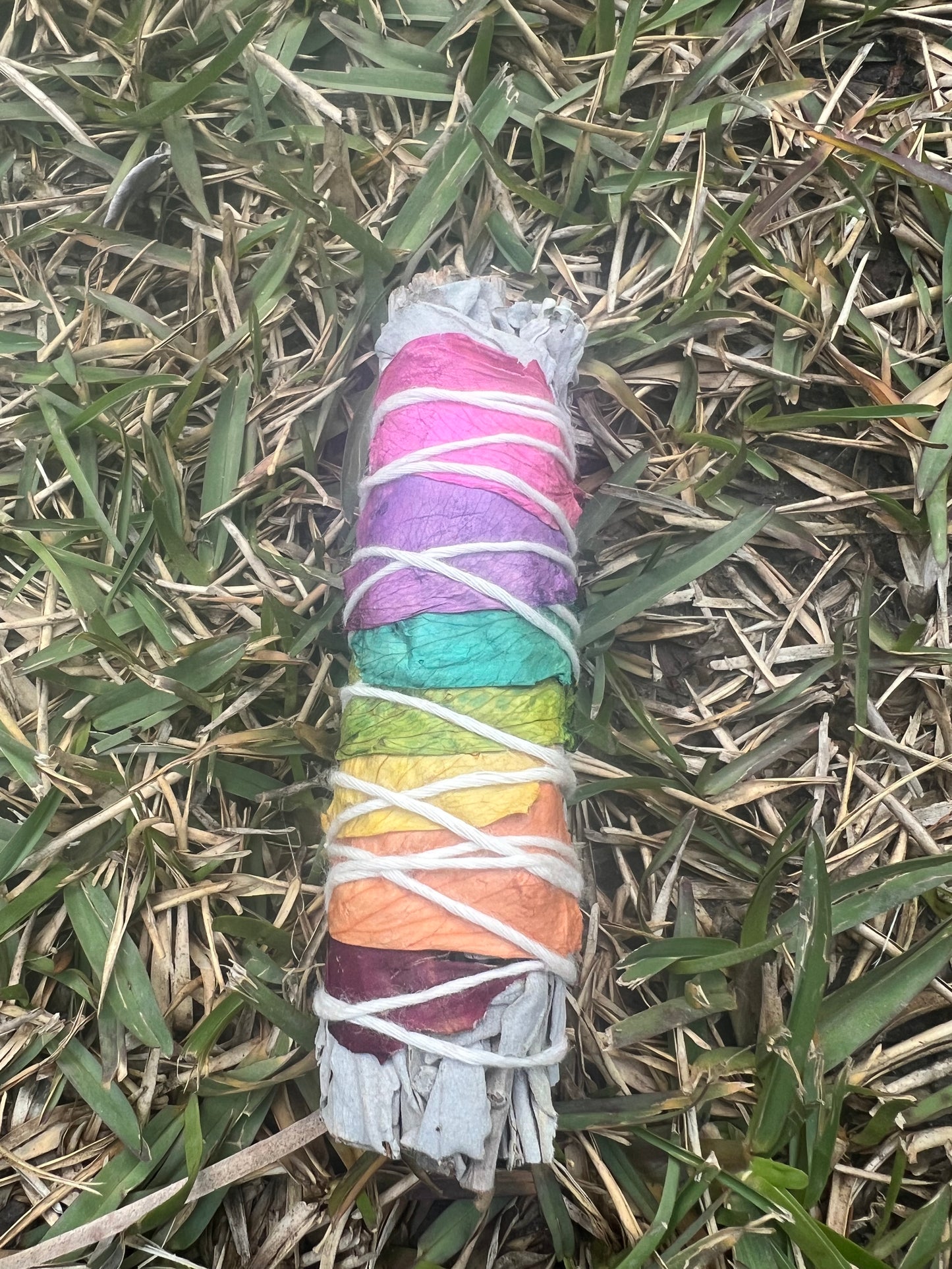 White Sage Smudge Stick with Chakra Petals Medium