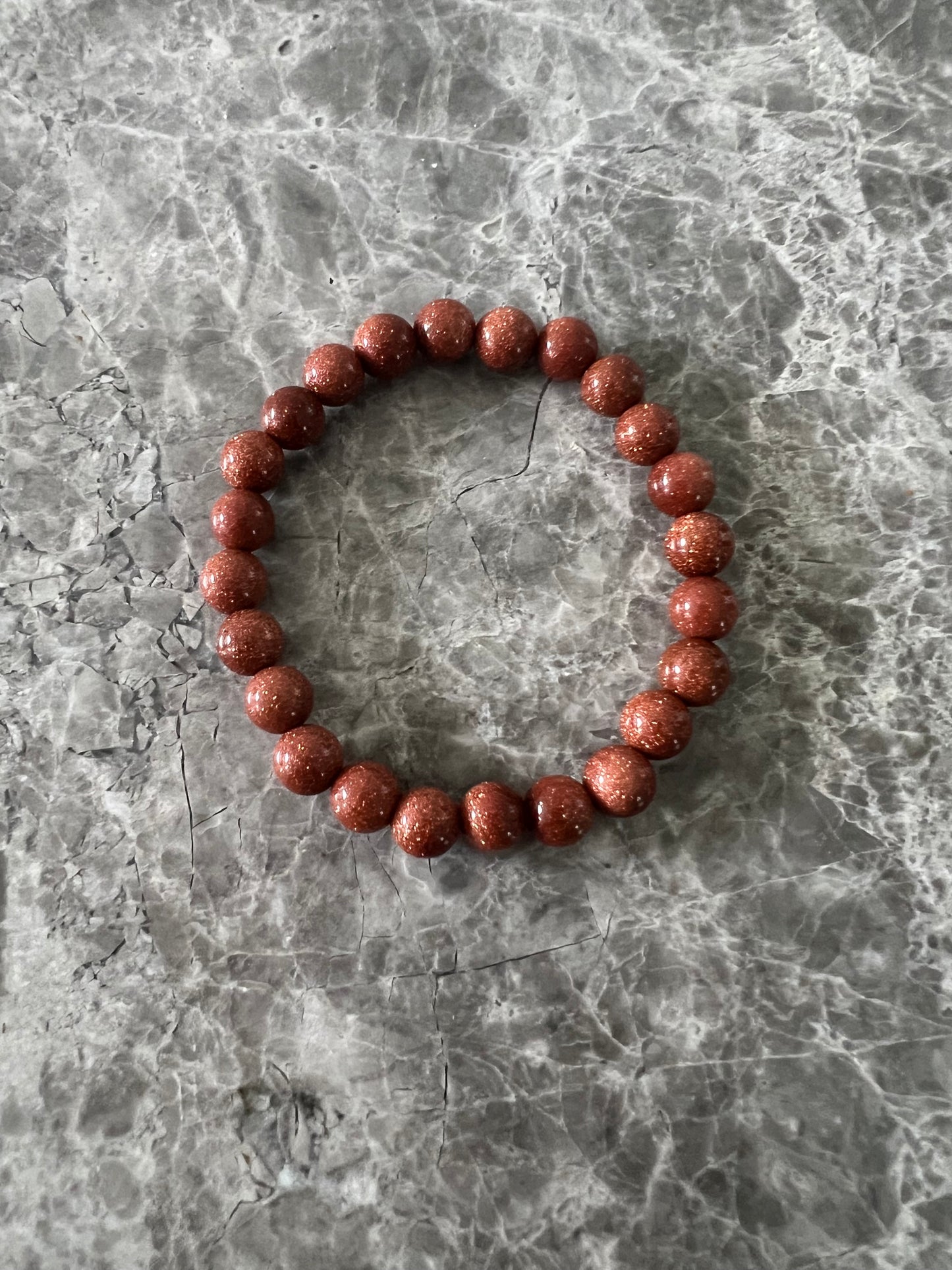 Red Goldstone Bead Bracelet 8mm