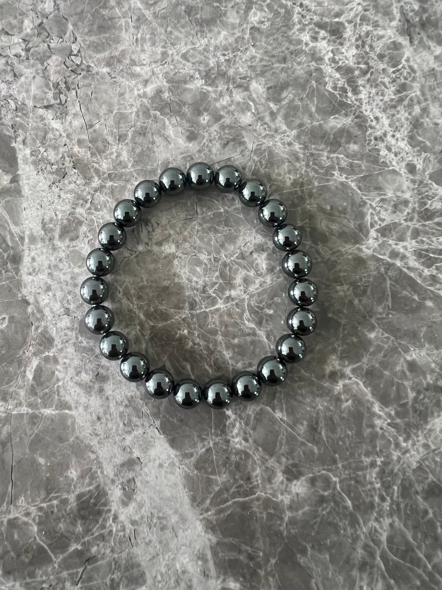 Hematite Bead Bracelet 8mm