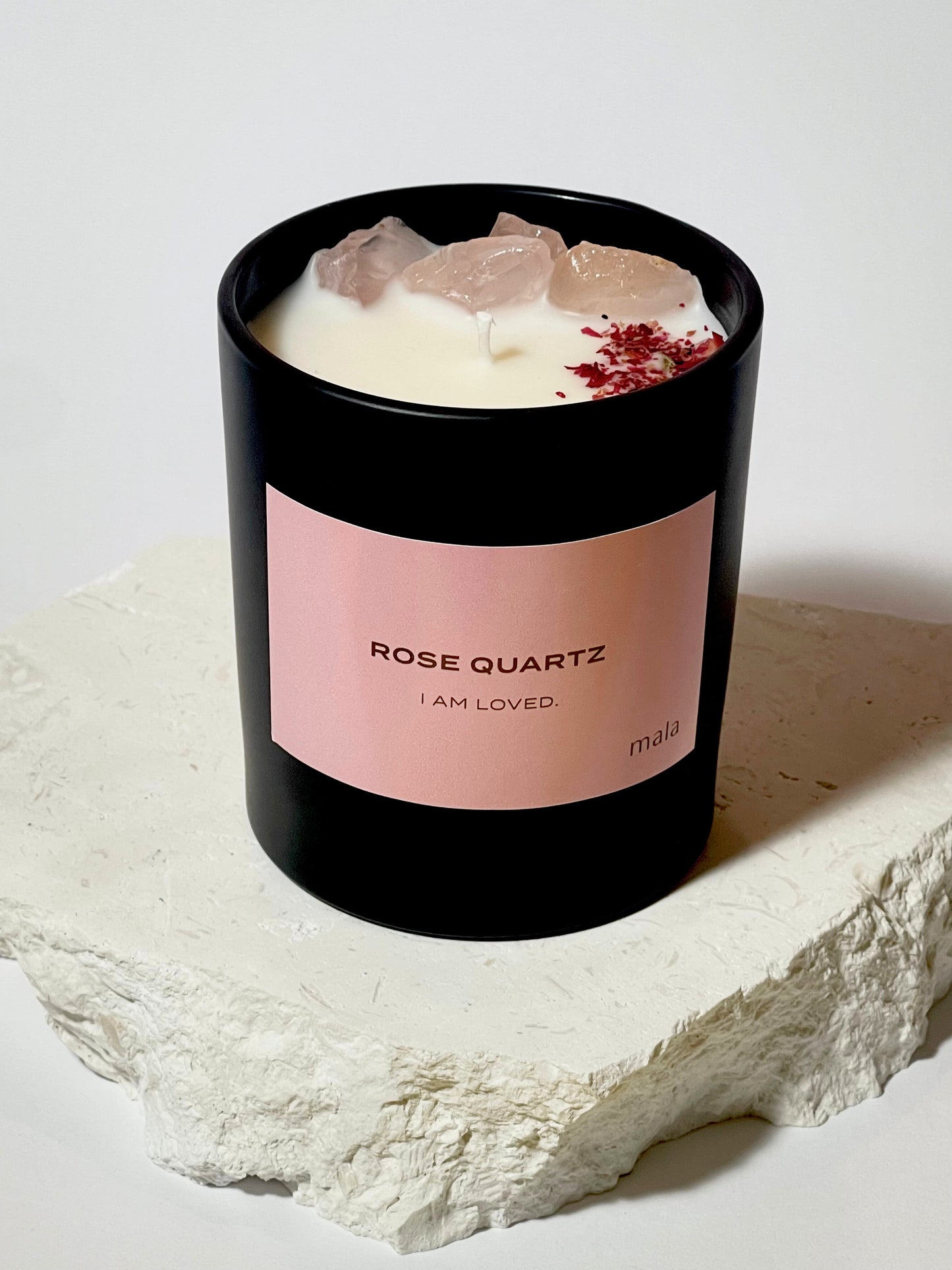 Rose Quartz Crystal Infused Candle 240g