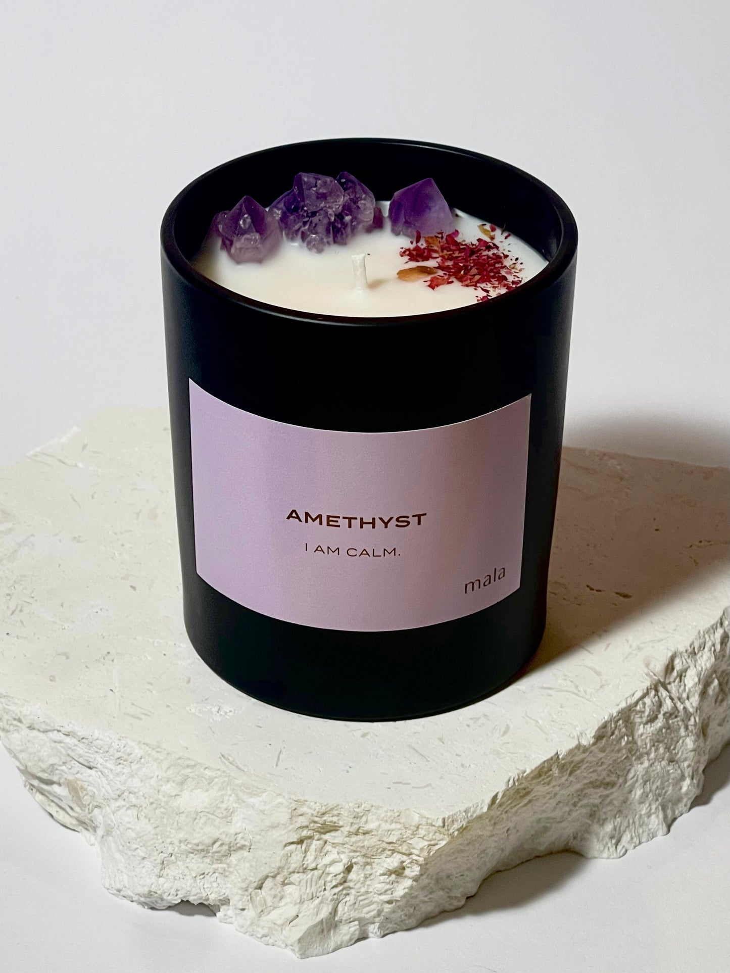 Amethyst Crystal Infused Candle 240g