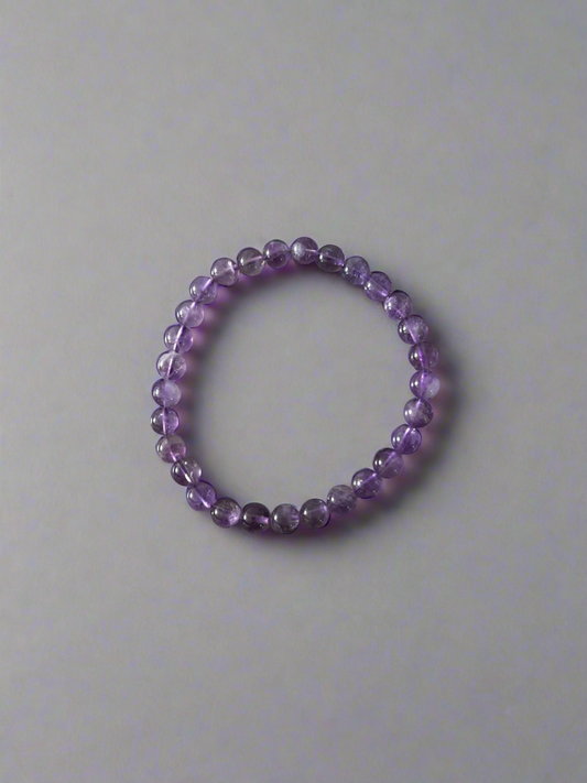 Amethyst Bead Bracelet 6mm