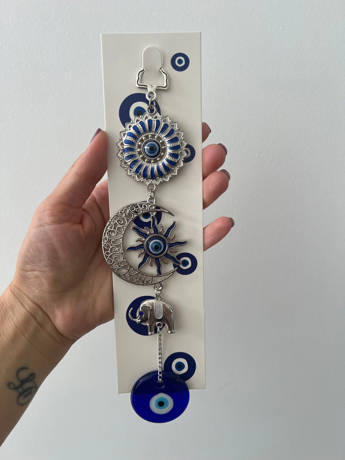 Moon Elephant Evil Eye Hanger