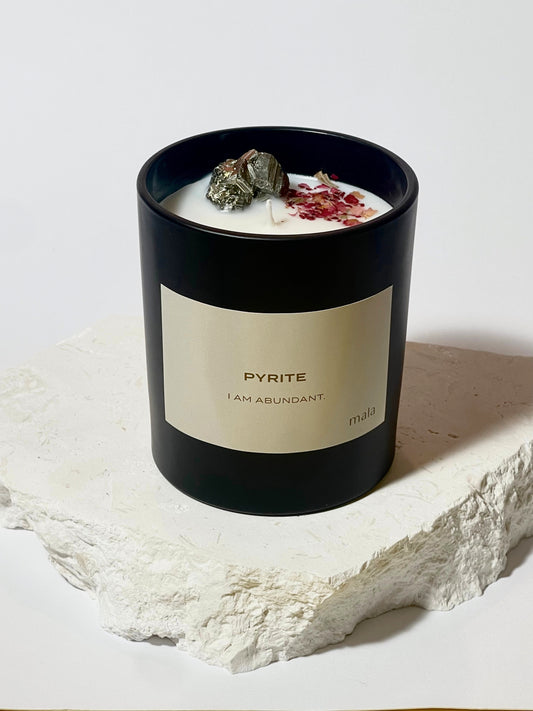 Pyrite Crystal Infused Candle 240g